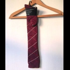 New with tags crimson and silver knee highs